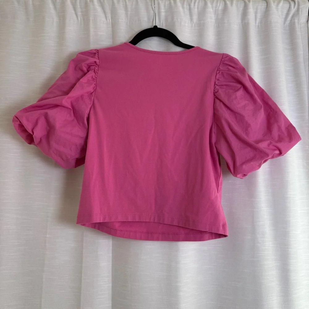 A New Day Pink Puff Sleeve Top Balloon Sleeve Trendy Statement Blouse | Size XS - Picture 7 of 9